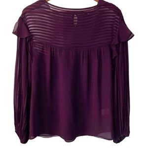 Nanette Lepore Silk‎ Blouse Purple Boho Poet Size XS